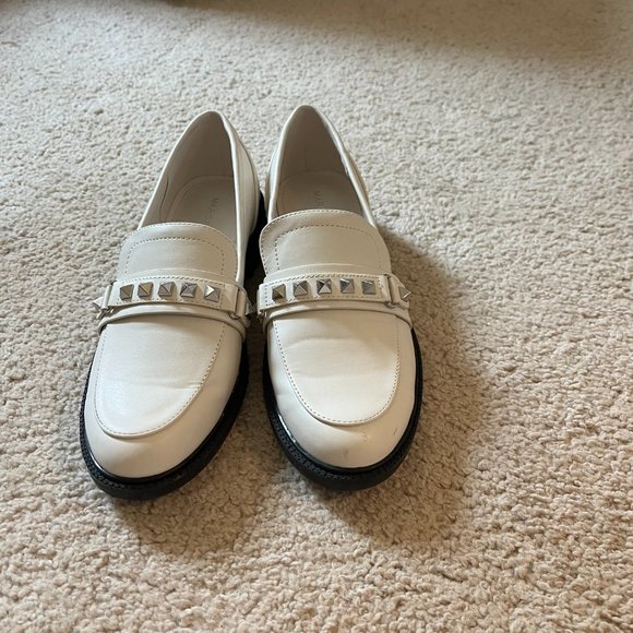 Marc Fisher | White & Silver *Studded* Loafers | Gently Used Condition | 6.5 - Picture 3 of 10